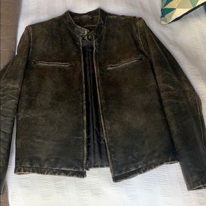 J Crew Stockton racer leather jacket